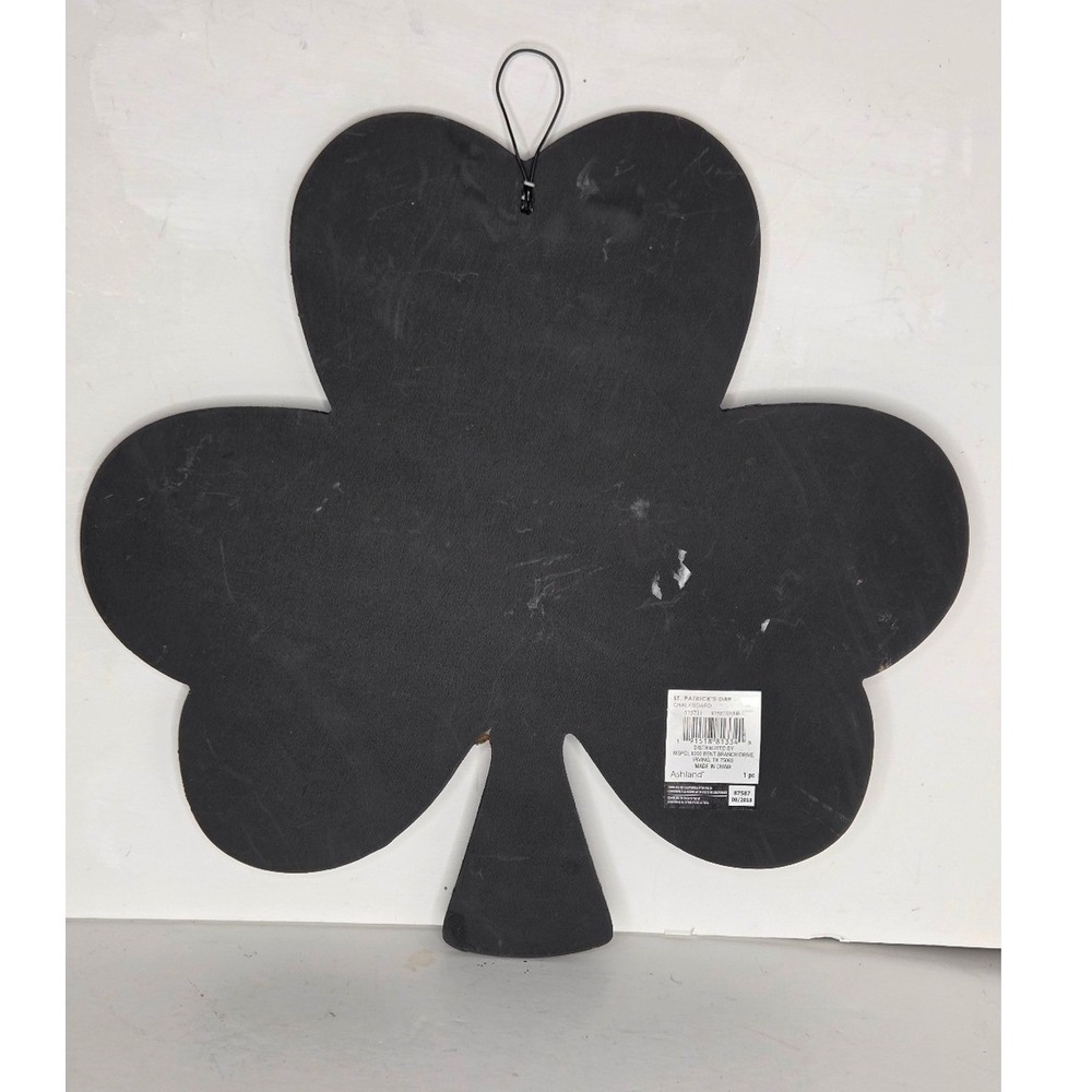 Ashland Shamrock Clover Shaped Black Chalkboard St Patricks Day Wall Decor - Picture 3 of 8
